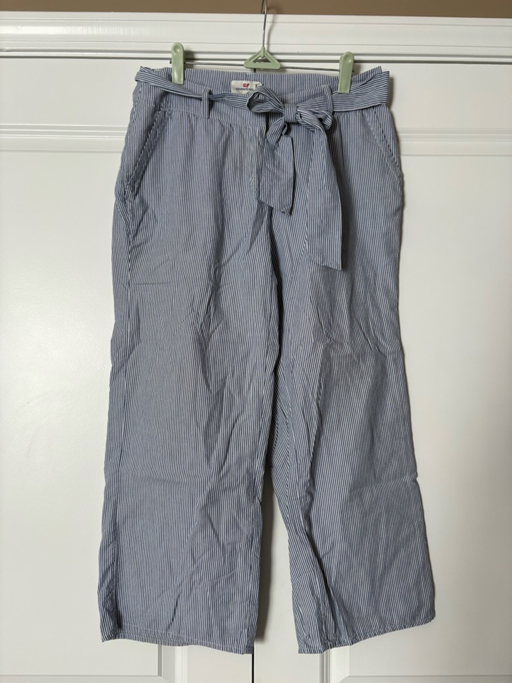Vineyard Vines Navy & White Striped Tie-Waist Pants